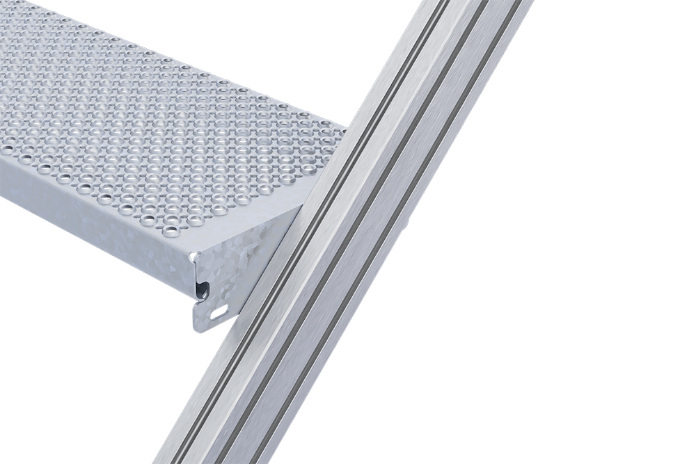 Stufen-Sonderausführung Aluminium-Lochblech R13 für Treppen und  Sonderkonstruktionen
