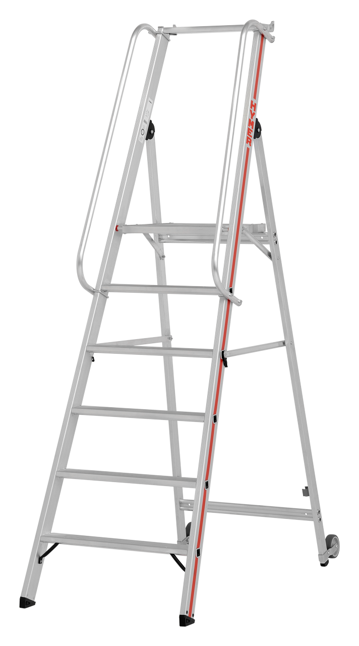 Plattformleiter mit langem Handlauf Hymer Aluleiter Leiterlänge wählbar 